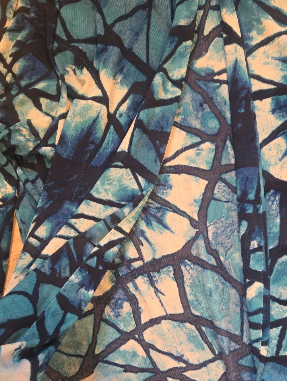 Easywear By Chico's Shades of Blue Design Print Open Front Cardigan - Picture 5 of 8